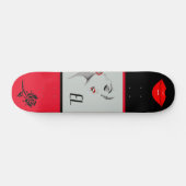 Monogrammen vrouw en lips skateboard (Horizontaal)