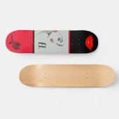 Monogrammen vrouw en lips skateboard (Horizontaal)