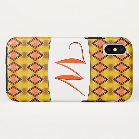 Monogrammen W-telefoontas in dubbelzwart diamant Case-Mate iPhone Case (Achterkant (horizontaal))