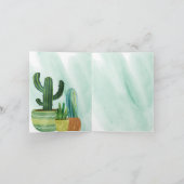 Monogrammen Waterverf Cactus Dagelijkse groet Kaart (Binnen)