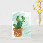 Monogrammen Waterverf Cactus Dagelijkse groet Kaart (Gele Bloem)