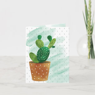 Monogrammen Waterverf Cactus Dagelijkse groet Kaart