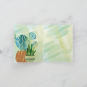 Monogrammen Waterverf Cactus Dagelijkse groet Kaart (Binnen)