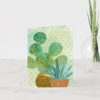 Monogrammen Waterverf Cactus Dagelijkse groet Kaart