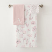 Monogrammen Waterverf Floral Towel Set Bad Handdoek (Insitu)