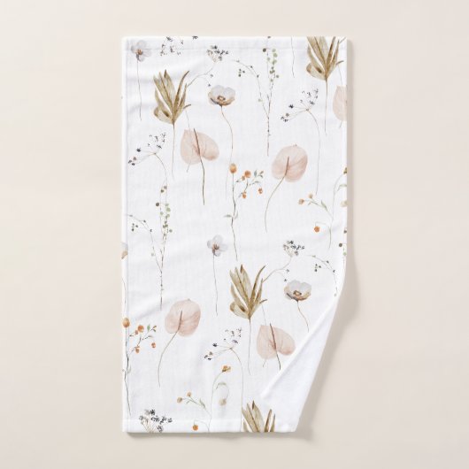 Monogrammen Waterverf Floral Towel Set Bad Handdoek (Handdoek)