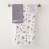 Monogrammen Waterverf Floral Towel Set Bad Handdoek (Insitu)