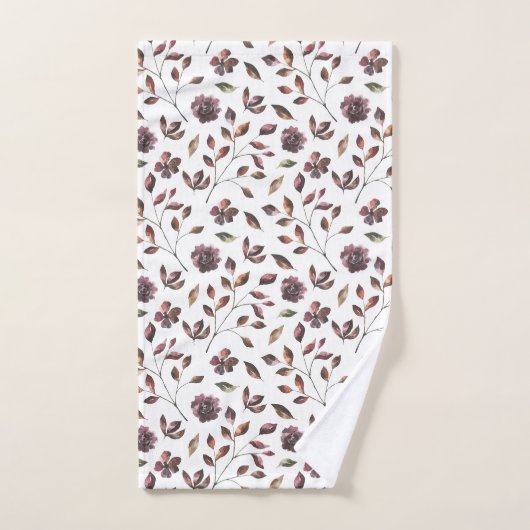 Monogrammen Waterverf Floral Towel Set Bad Handdoek (Handdoek)
