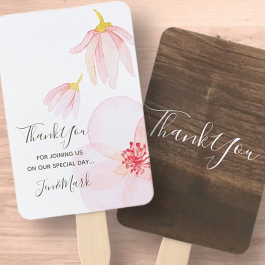 Monogrammen Waterverf Flowers. Spring Wedding Part Handwaaier