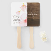 Monogrammen Waterverf Flowers. Spring Wedding Part Handwaaier (Voorkant en achterkant)