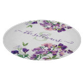 Monogrammen Waterverf Sweet Pea Cutting Board Snijplank (Hoek)