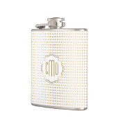 Monogrammen White & Gold Polka Dots Pattern Heupfles (Links)