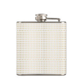 Monogrammen White & Gold Polka Dots Pattern Heupfles (Achterkant)