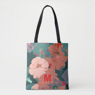 Monogrammen Wildflowers Bloemen Bruidsmeisje bruil Tote Bag