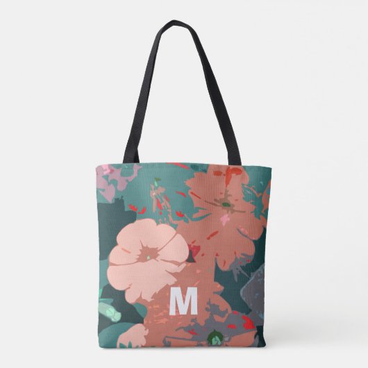 Monogrammen Wildflowers Bloemen Bruiloften Bruidsm Tote Bag (Achterkant)