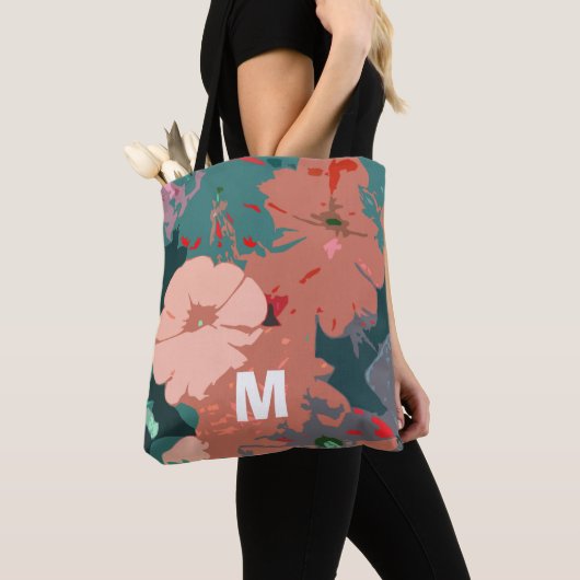 Monogrammen Wildflowers Bloemen Bruiloften Bruidsm Tote Bag (Dichtbij)