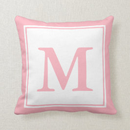Monogrammen: wit en Bleek roze Kussen