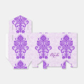 Monogrammen wit en Paars Ornament van Floral Lace Bedankdoosjes (Uitgevouwen)