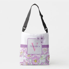 Monogrammen witte en Paarse Canvas tas van Floral