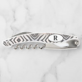 Monogrammen Zebra gestreept Kurkentrekker (Achterkant)