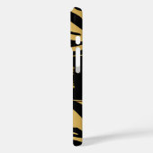 Monogrammen Zebra Stripe Black Gold Case-Mate iPhone Case (Achterkant / Links)