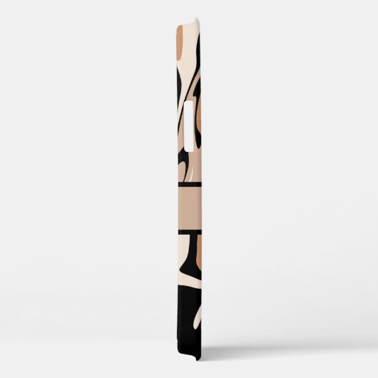 Monogrammen zwart en bruin marmer design Case-Mate iPhone case (Achterkant / Rechts)