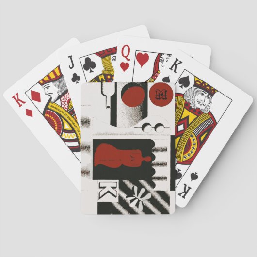 Monogrammen:  zwart en rood, Duits Pokerkaarten (Achterkant)