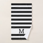 Monogrammen zwart en witte streping bad handdoek (Handdoek)