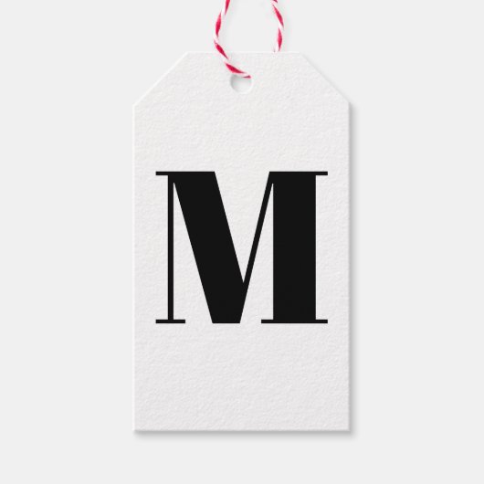 Monogrammen zwart wit aangepast initiaal modern cadeaulabel (Voorkant)