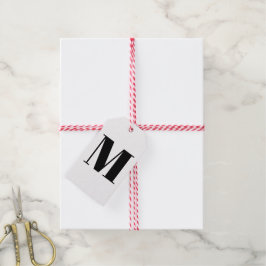 Monogrammen zwart wit aangepast initiaal modern cadeaulabel