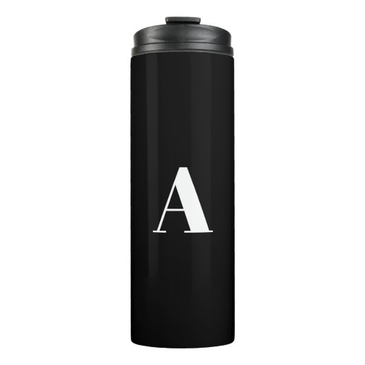 Monogrammen zwart wit aangepast initiaal modern thermosbeker (Voorkant)
