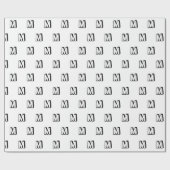 Monogrammen zwart-wit aangepast patroon modern cadeaupapier (Vlak)