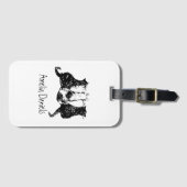 Monogrammen zwart-wit Bagagelabel (Voorkant (horizontaal))