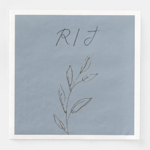Monogrammen Zwart Wit Blauw Blauw Blauw Blauw Huwe Servet