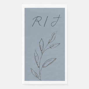 Monogrammen Zwart Wit Blauw Blauw Blauw Blauw Huwe Servet