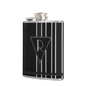 Monogrammen zwart & wit gestreept heupfles (Links)