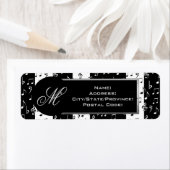 Monogrammen zwart-wit muziekretiket etiket (Insitu)