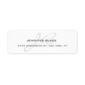 Monogrammen zwart-wit platte moderne minimalist etiket (Voorkant)