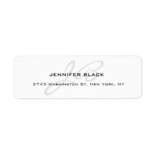 Monogrammen zwart-wit platte moderne minimalist etiket