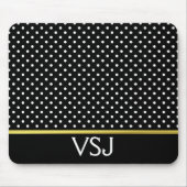 Monogrammen zwart-wit pokadopatroon muismat (Voorkant)