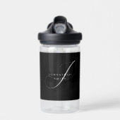 Monogrammen zwart-wit, volledige foto waterfles (Voorkant)
