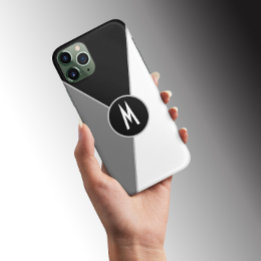 Monogrammen zwart-wit zwart-zwart kleurenblok Case-Mate iPhone case