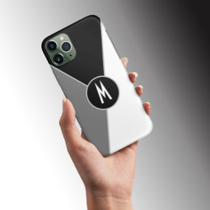 Monogrammen zwart-wit zwart-zwart kleurenblok Case-Mate iPhone case