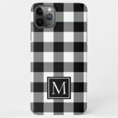 Monogrammen zwart-witte buffelplaat iPhone hoesje (Achterkant)