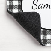 Monogrammen zwart-witte buffelplaat muismat (Hoek)