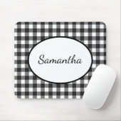 Monogrammen zwart-witte buffelplaat muismat (Met muis)