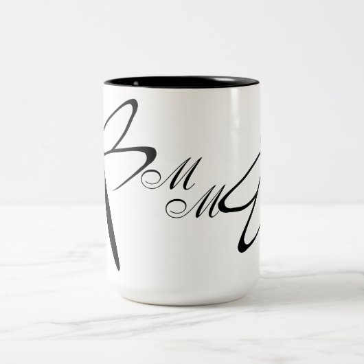 Monogrammen zwarte en witte dragonfly Mok (Center)