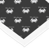 Monogrammen zwarte en witte krab Nautical Coastal Korte Tafelloper (Hoek)