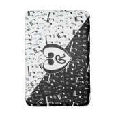 Monogrammen zwarte en witte liefdesmuziek badmat (Voorkant Verticaal)