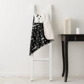 Monogrammen zwarte en witte liefdesmuziek sherpa deken (In situ)